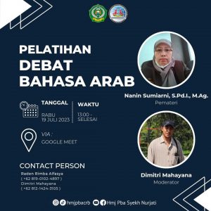 Himpunan Mahasiswa Jurusan Pendidikan Bahasa Arab (HMJ-PBA) Adakan Pelatihan Debat Bahasa Arab