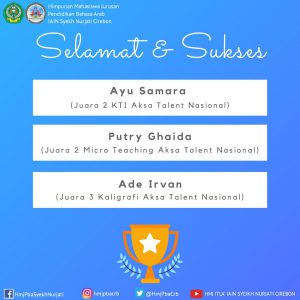 3 Mahasiswa Jurusan Pendidikan Bahasa Arab Raih Juara Dalam Ajang "Aksa Talent Nasional"