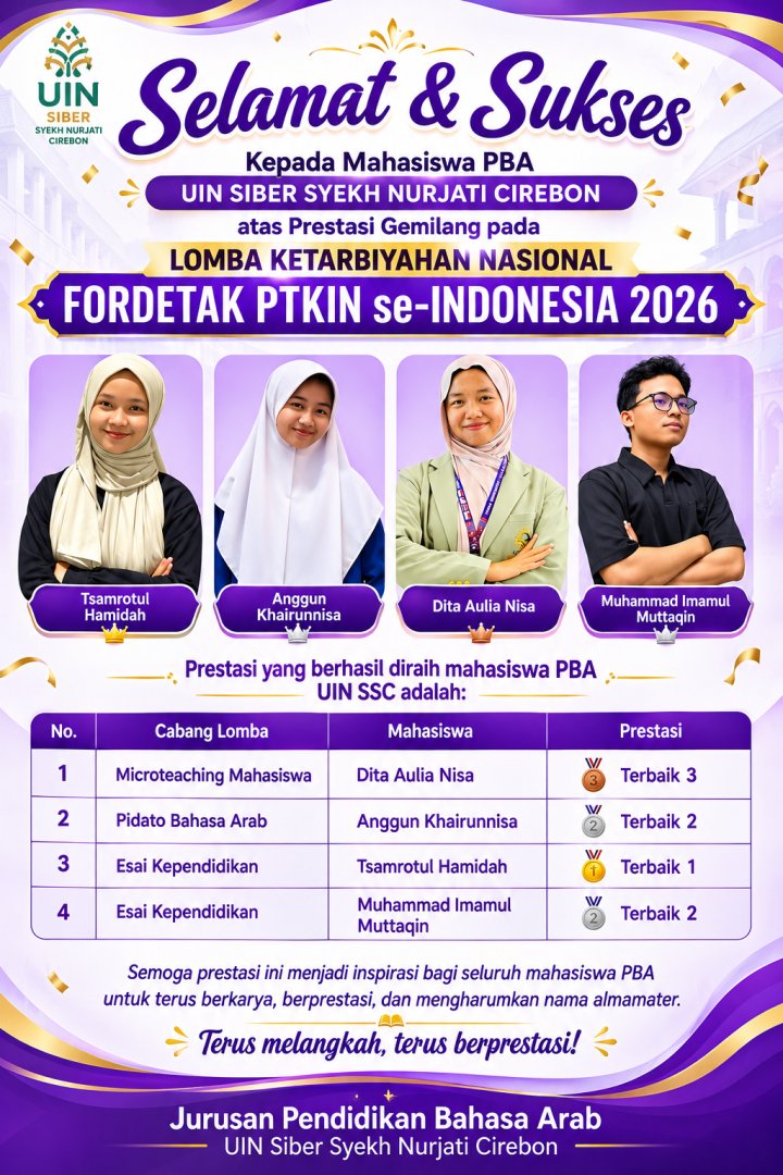 Harumkan Almamater, Mahasiswa PBA UIN Siber Syekh Nurjati Cirebon Torehkan Prestasi di FORDETAK 2026